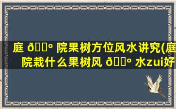 庭 🌺 院果树方位风水讲究(庭院栽什么果树风 🌺 水zui
好)